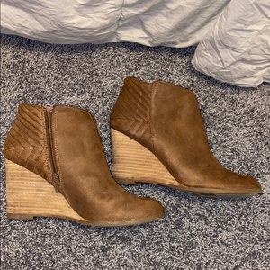 Brown Wedge Ankle Boots